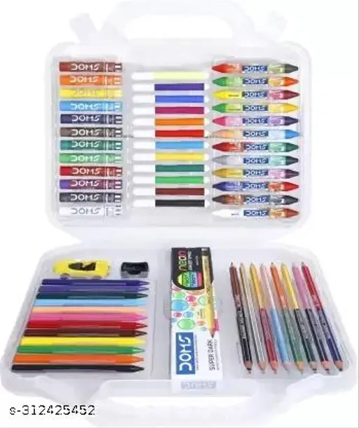 DOMS Art Apps Nxt Kit With Plastic Carry Case | Perfect Value Pack For School Kids