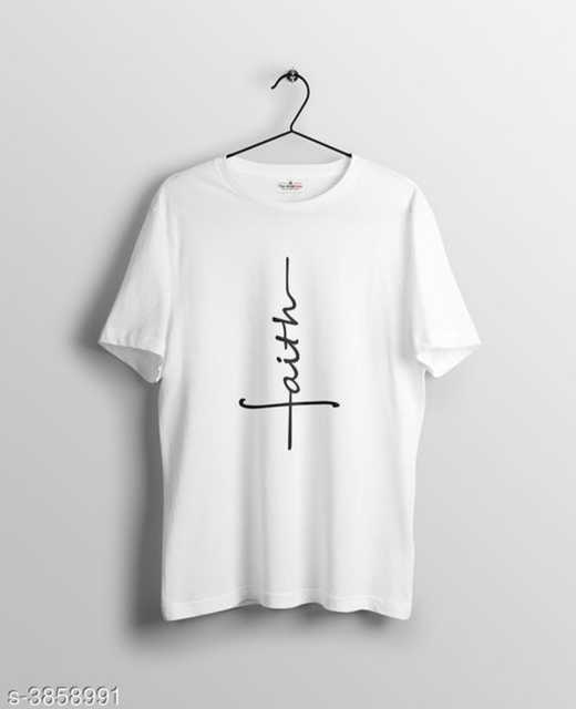 Best Hot Selling Cotton Blend Half Sleeves T-Shirt For Men (White, M) (R-49)
