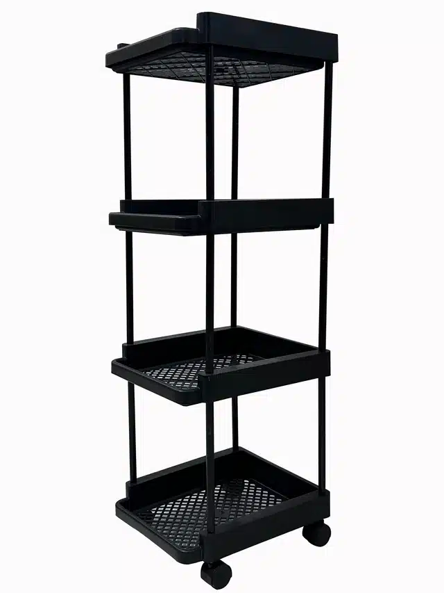 5 Layers Jaali Trolley for Kitchen (Black)