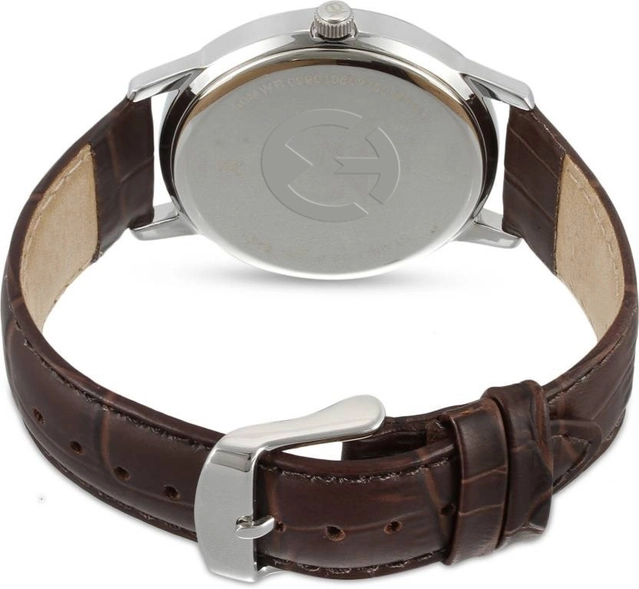 Analog Watch for Men (Brown & Silver)