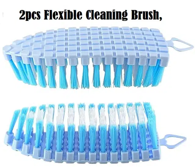 Flexible Brush for Washing Cloth (Multicolor, Pack of 2)