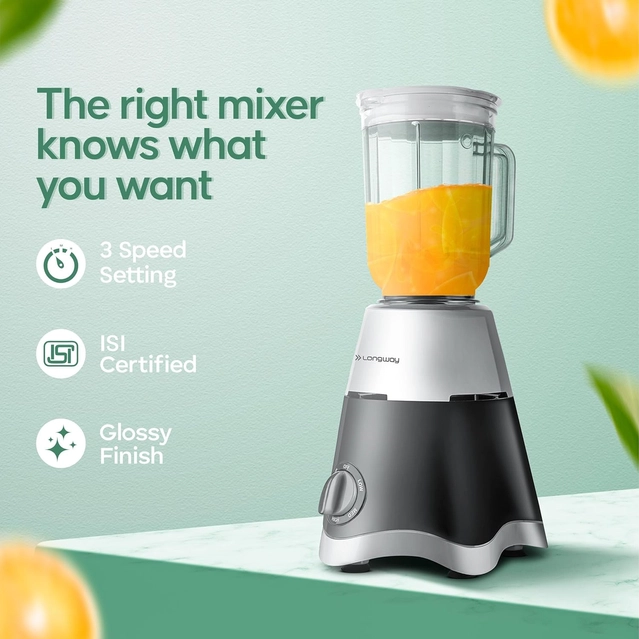 LONGWAY Super Dlx Juicer Mixer Grinder ( 750 W, 4 Jars, Black & Gray)