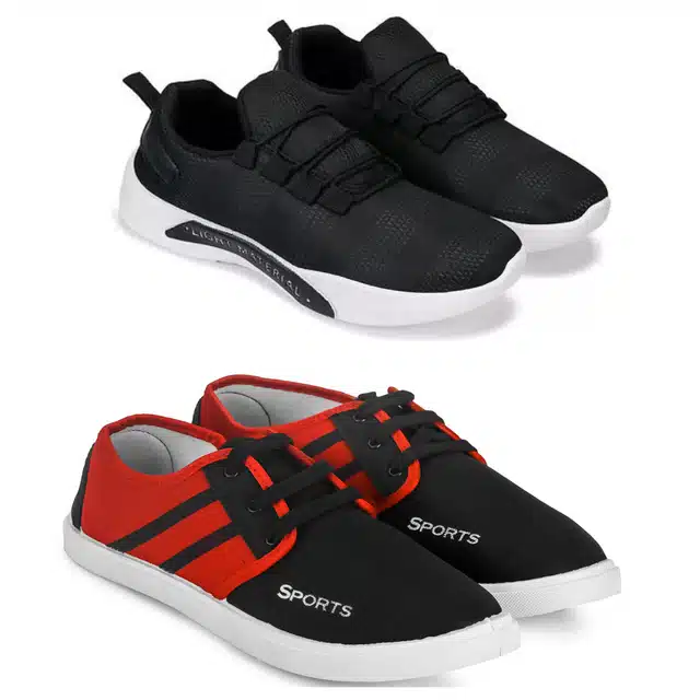 Sport Shoes for Men (Pack of 2) (Multicolor, 6)
