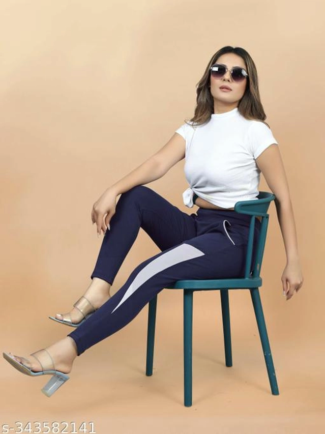 Lycra Jeggings for Women (Navy Blue, 38)