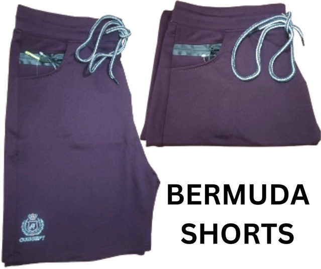 Lycra Solid Shorts for Men (Purple, M)