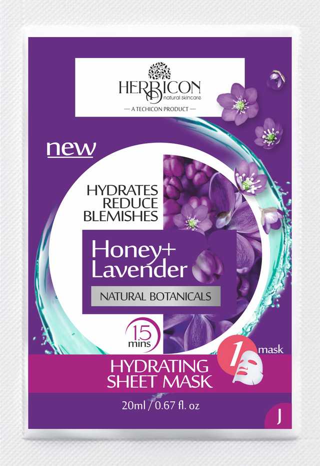 Herbicon Honey with Lavender Face Sheet Mask for Light-Weight, Soothing and Brightening Skin (20 g, Pack of 1) (T-64)