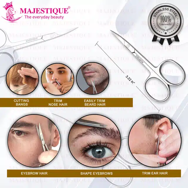 Majestique Curved Facial Hair Scissor for Unisex (B-30)