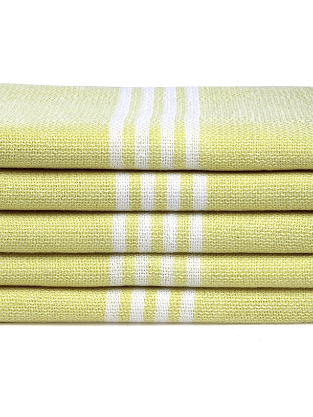 Cotton Solid Face & Hand Towels (Yellow, Pack of 5 ) (34x14 inches)