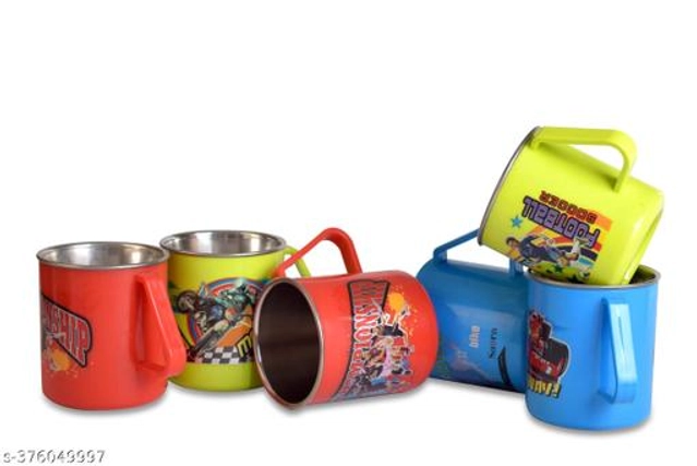 Plastic Coffee Mug (Multicolor, 330 ml) (Pack of 6)