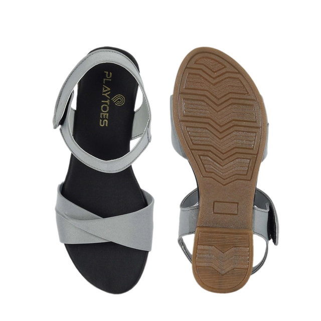 Sandals for Women (Black & Grey, 3)