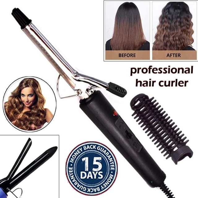 2 in 1 Professional Hair Straightener with Curler (Black)