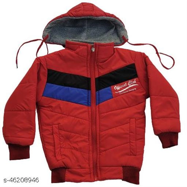 Polyester Jacket for Boys (Red, 0-3 Months)