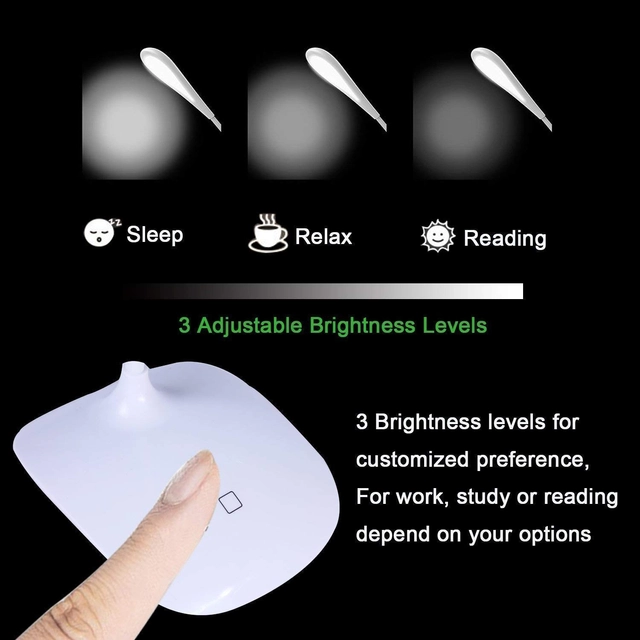 Rocklight Rechargeable Led Touch On Off Switch Student Study Table Lamp  (15 cm, White, Pack of 1)