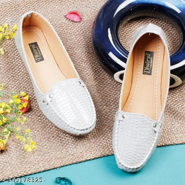 Loafers for Women (Grey & Beige, 3)