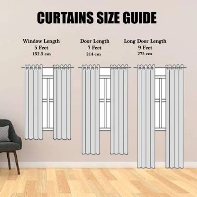 Door Curtains (Pack Of 2) (Maroon, 7 Feet)