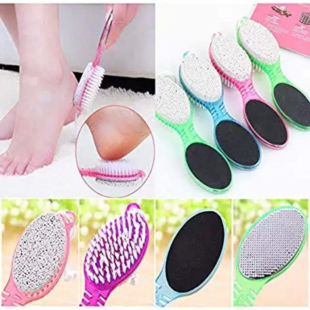 4 in 1 Foot File with Pedicure and Manicure Brush (Assorted, Pack of 1)