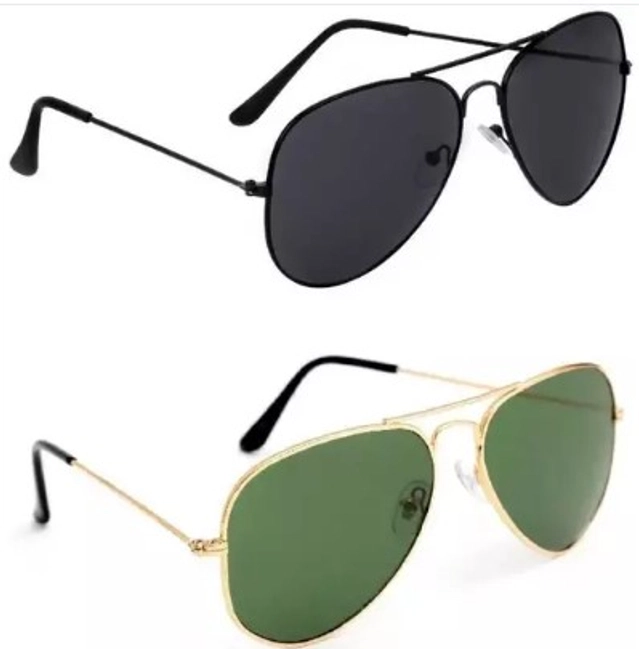 Sunglasses for Men (Black & Olive, Pack of 2)