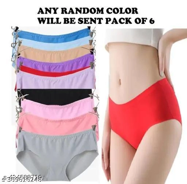 Cotton Blend Briefs for Women (Multicolor, S) (Pack of 6)