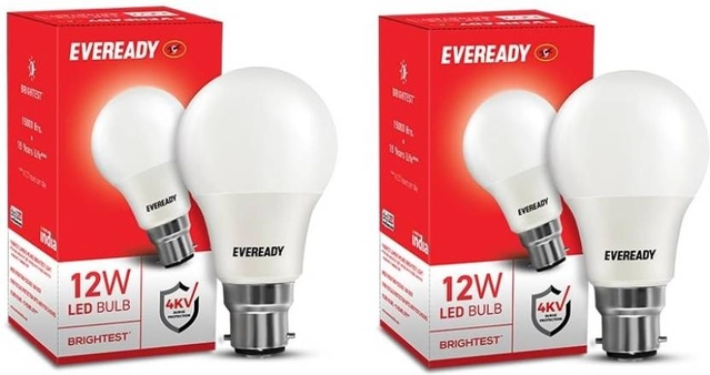 EVEREADY 12 W Basic Standard B22 LED Bulb  (White, Pack of 2)