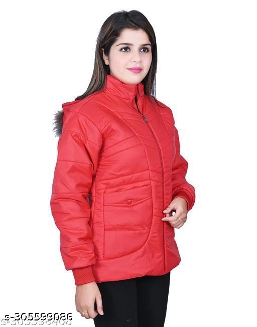 Nylon Jacket for Women (Red, L)