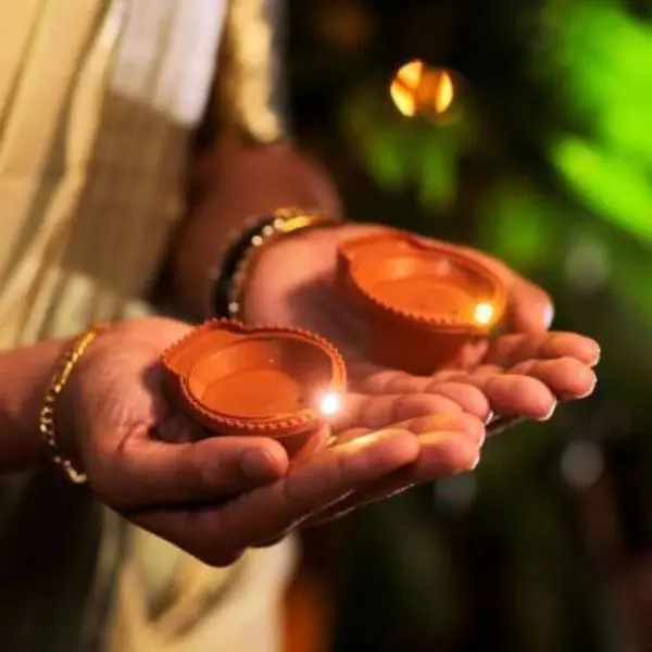 Plastic Traditional Water Sensor LED Diya for Diwali (Brown, Pack of 12)