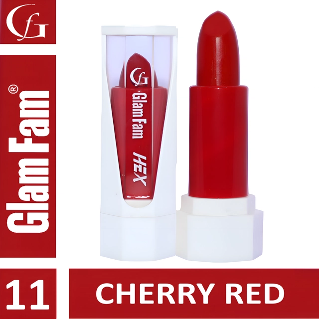 Glam Fam Smudge Proof Creamy Ultra Matte Long Lasting Lipstick (Cherry Red)