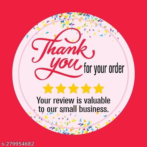 Combo of 150 Pcs Thank You Stickers (1.5 inches) & 50 Pcs Visiting Card (3.5x2.1 inches) (Multicolor, Set of 2)