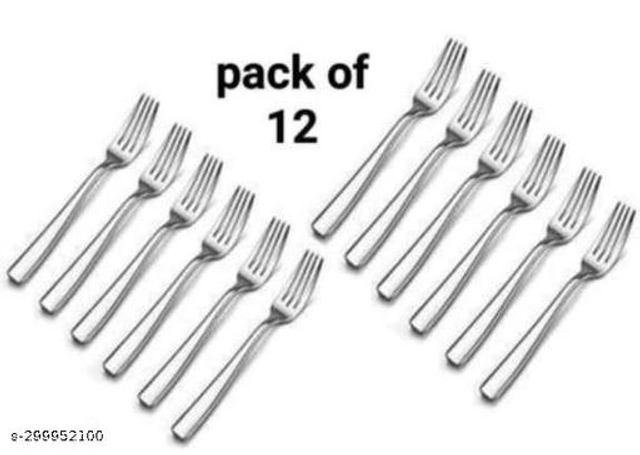 Stainless Steel Forks (Silver, Pack of 12)