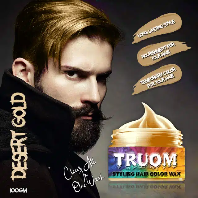 Truom Non-Alcohol Hair Wax for Men (Desert Gold, 100 g)