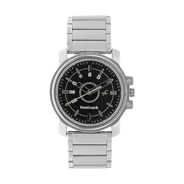 Fastrack Analog Watch for Men (Silver & Black)