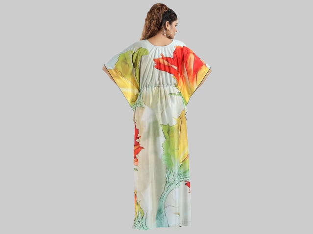 Satin Printed Nightdress for Women (Multicolor, Free size)