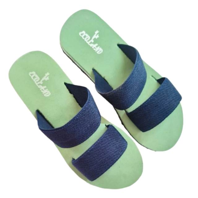 Sliders for Women (Navy Blue & Mint Green, 4)