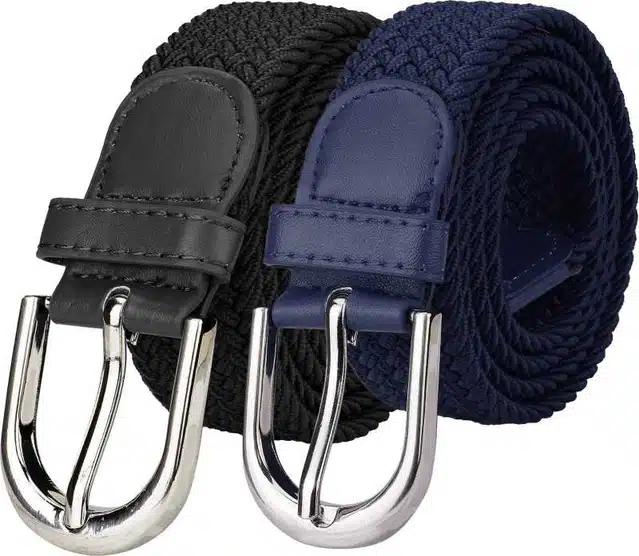 Canvas Belt for Men (Pack of 2) (Multicolor, 42)