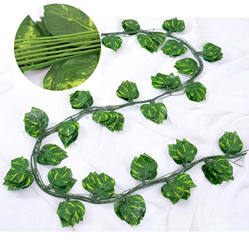 AKP Artificial Creeper Money Plant Leaf Garland (Green, Pack Of 04 Strings,8ft/Per string 30-32 leaves per vine.