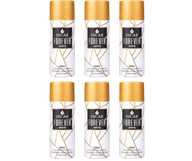 Oscar Forever White Long Lasting Deodorant for Men & Women (150 ml, Pack of 6)