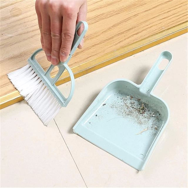 Mini Dustpan with Brush Set (Multicolor, Set of 2)