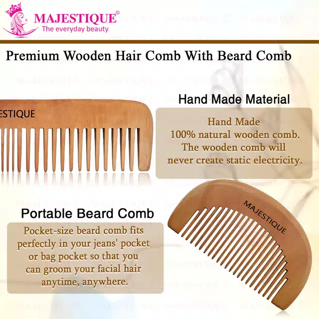 Hair Grooming Comb Set (Multicolor, Set of 2)