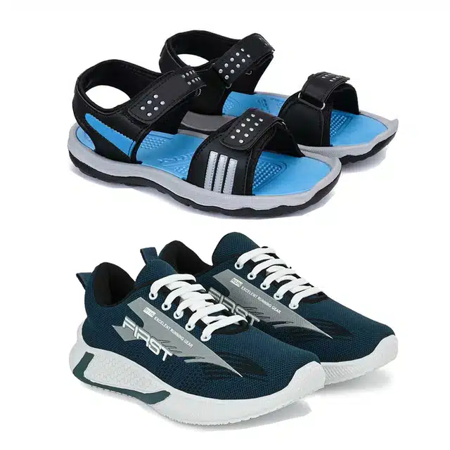 Sandals & Sports Shoes for Men (Pack of 2) (Multicolor, 7)