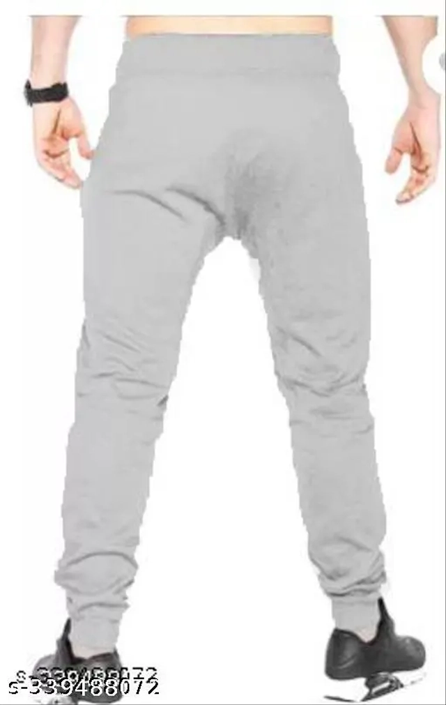 Cotton Solid Trackpant for Men (Grey, 30)