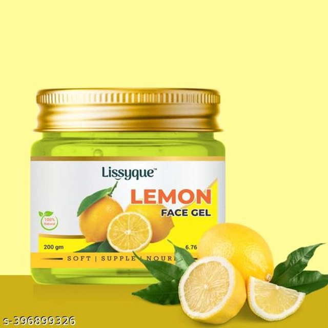  Lissyque Lemon Gel, Face, And Hair, Ideal For Acne Scars, Dark Circles, Moisturising, Soothing, Multipurpose Gel - 200 gm