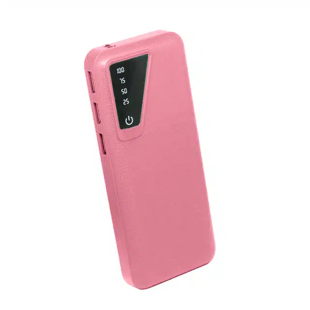 Lithium Ion 3 Out Ports Power Bank (Pink, 20000 mAh)