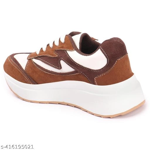 Casual Shoes for Women (Tan & White, 3)