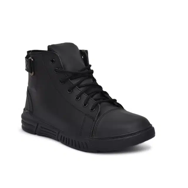 Men's Lace Up Casual Boots (Black, 8) (JF-37)