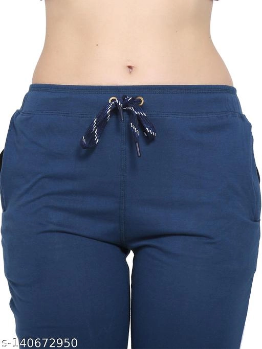 Cotton Blend Capris for Women (Blue, 30)