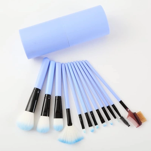 Makeup Brush Set (Blue, Set of 12)