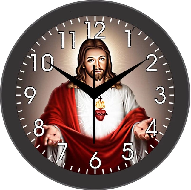 CAPIO Jesus Multicolor Analog Wall Clock (Plastic, 25x25 cm)