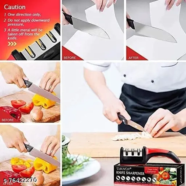 MAGIC PLUS Kitchen Knife Sharpener Tool kit self Sharping Knife Blade Sharpener Knife 2 Slot Handheld Kitchen Knife Sharpener (Pack of 1)
