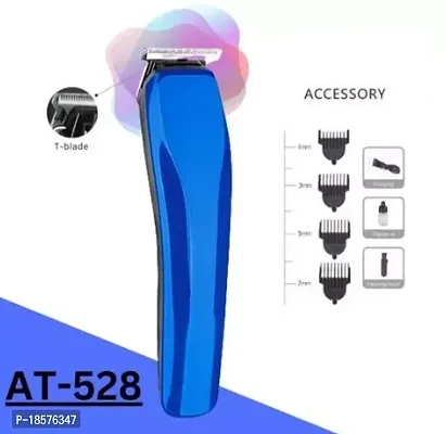 Rechargeable Professional AT-528 Trimmer for Men & Women (Blue)