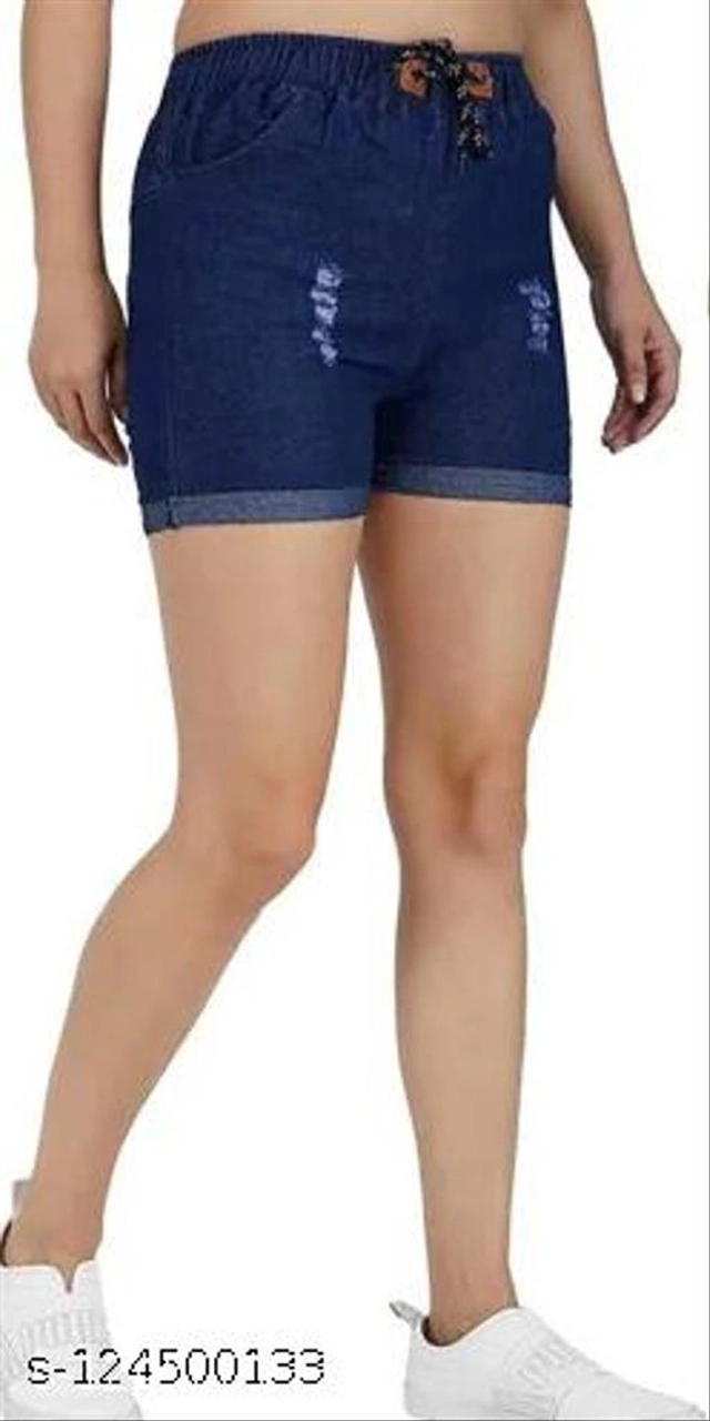 Denim Shorts for Women (Blue, 28)