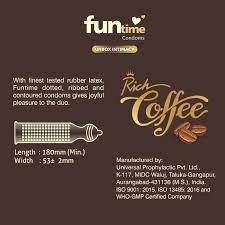 Funtime Rice Coffee Flavoured 3 Pcs Condom (Pack of 1)